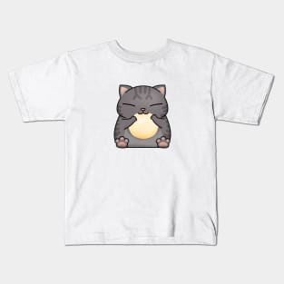 Chubby Cat White Dango Kids T-Shirt